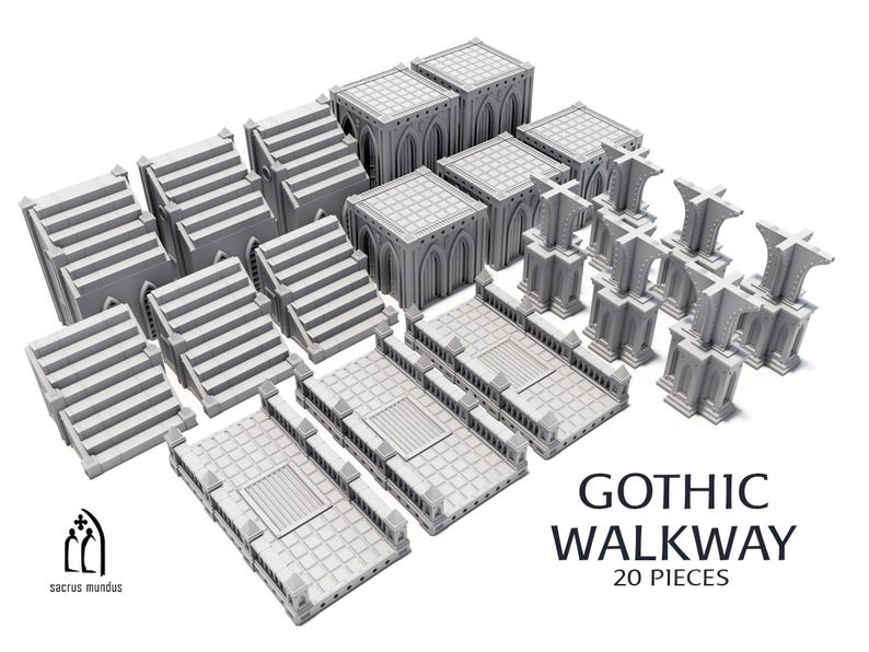 Gothic Walkway - Modular Scenery Terrain for War Games 28/32mm - Etsy