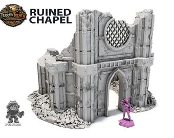 Ruined Chapel - Gothic Scenery Terrain for wargames 28mm/32mm