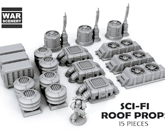 Sci-Fi Roof Props - Scenery Terrain set for War Games 28mm/32mm