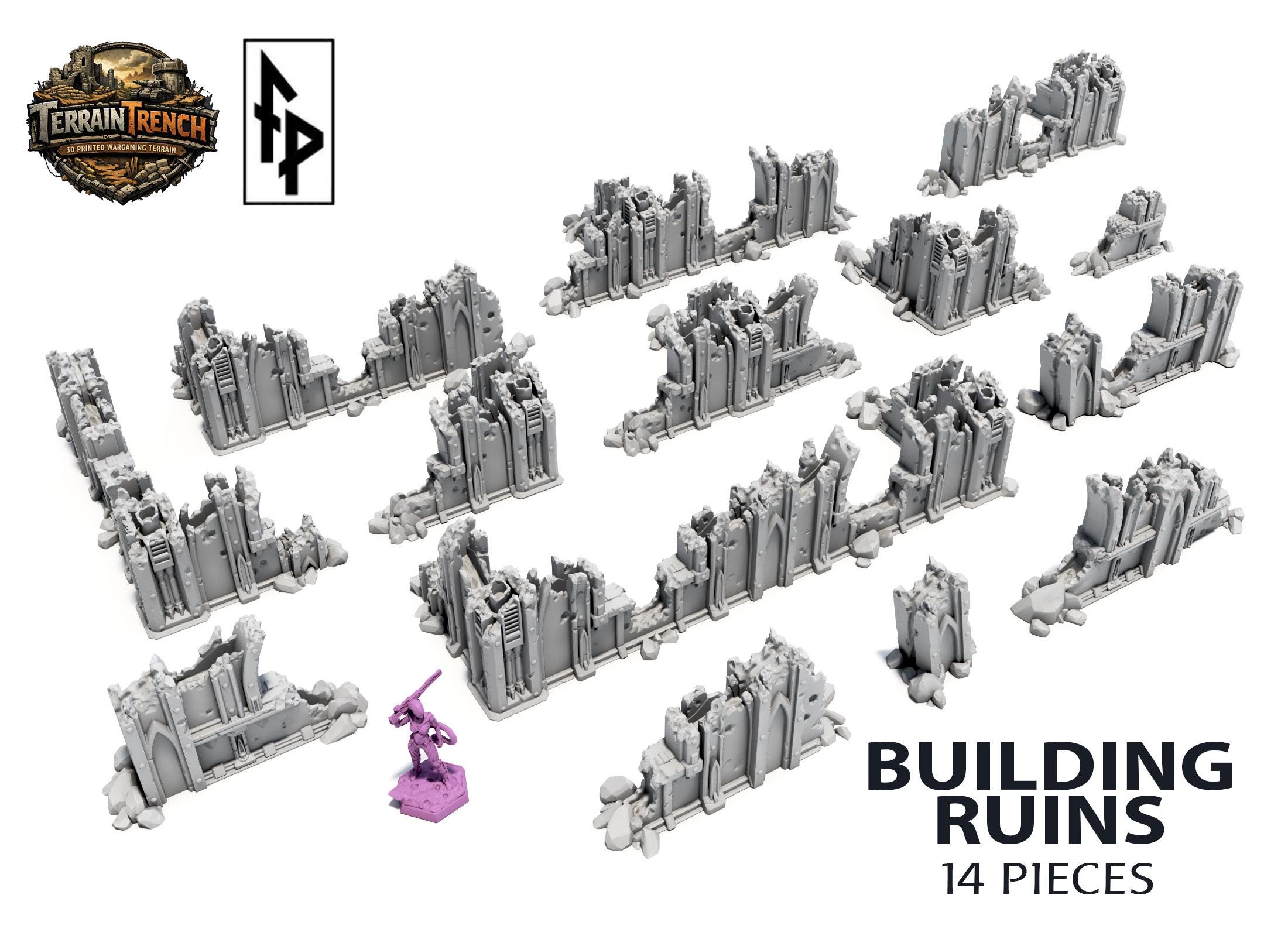 14x Building Ruins - Gothic Wargaming Scenery Terrain 28/32mm - Etsy