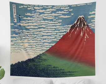 Japanese Tapestry, Mount Fuji, Hokusai Tapestry, Japanese Wall Art, Mountain Tapestry, Vintage Tapestry, Japanese Decor, Japan Gift