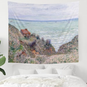 Claude Monet Tapestry, Monet Wall Art, Ocean Tapestry, Ocean Wall Art, Ocean Painting, Nature Tapestry, Monet Decor, Monet Painting