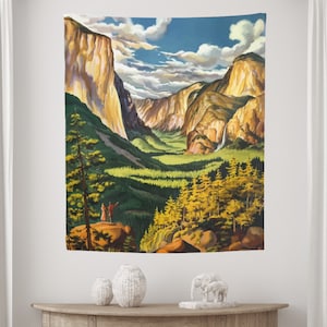 Mountain Tapestry, Nature Tapestry, Yosemite Art, Mountain Wall Art, California Wall Art, Hiking Wall Art, Yosemite Gift, Hiking Gift