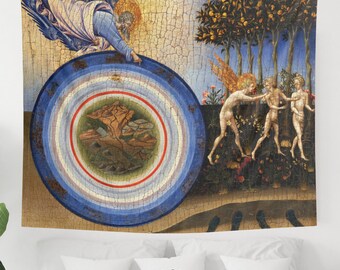 Religious Tapestry, Christian Art, Religious Wall Art, Medieval Tapestry, Medieval Painting, Renaissance Art, Creation Art, Christian Decor