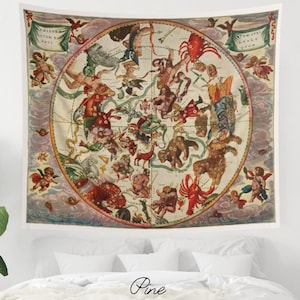 Astrology Tapestry, Zodiac Tapestry, constellation Tapestry, Star Tapestry, Zodiac Wall Art, Astrology Gift, Celestial Art, Vintage Tapestry