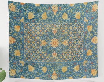 Mandala Tapestry, Boho Wall Art, Boho Tapestry, Vintage Tapestry, Blue Wall Hanging, Blue Tapestry, Blue Home Decor, Mandala Decor