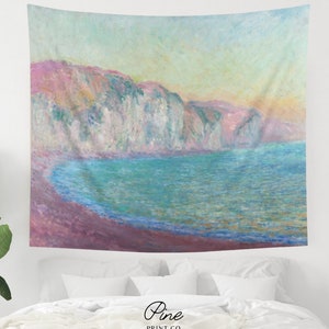 Monet Tapestry, Claude Monet Art, Sunset Tapestry, Rainbow Tapestry, Dorm Tapestry, Ocean Sunset, Ocean Tapestry, Painting Tapestry