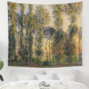Monet Tapestry, Tree Tapestry, Claude Monet, Art Tapestry, Tree Painting, Painting Tapestry, Impressionism, Oil Painting, Vintage Nature