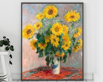クロード・モネのひまわりの花束 キャンバス ウォール アート