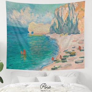 Claude Monet, Ocean Tapestry, Beach Painting, Monet Tapestry, Ocean Painting, Blue Tapestry, Beach Decor, Nature Tapestry, Fine Art Tapestry