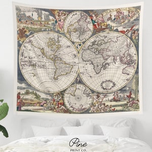 Weltkarte, Karte Wandbehang, Weltkarte, Karte Wandbehang, Weltkarte, Vintage Karte, Antike Karte, Weltkarte, Karte der Welt
