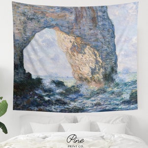 Ocean Tapestry, Monet Tapestry, Claude Monet, Ocean Wall Hanging, Painting Tapestry, Ocean Decor, Ocean Cliff, Monet Painting, Ocean Art