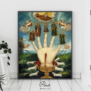 Gothic Print, Hand Wall Art, Occult Decor, Occult Print, Gothic Poster, Witchcraft Print, Vintage Hand, Gothic Painting, Black Magic Art