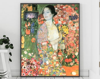 クリムト「踊り子」　ビーズ織りアート ハンドメイド グスタフ・クリムトの「踊り子」ファインアートプリント：東洋の