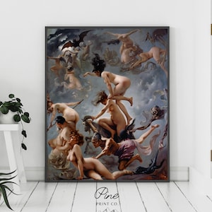 Witch Painting, Witchy Decor, Halloween Art, Witch Art, Gothic Painting, Witch Wall Art, Gothic Wall Art, Spooky Decor, Halloween Print