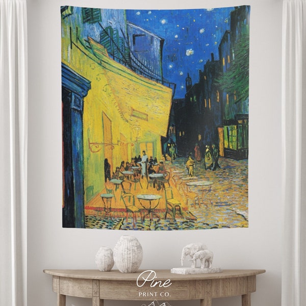 Van Gogh Tapestry, Starry Night Tapestry, Van Gogh's Cafe Terrace, Art Tapestry, Painting Tapestry, Van Gogh Painting, Van Gogh Decor