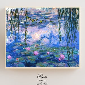 Claude Monet, Water Lilies Print, Monet Print, Monet Decor, Purple Painting, Boho Wall Art, Fine Art Print, Monet Painting, Water Lilies Art