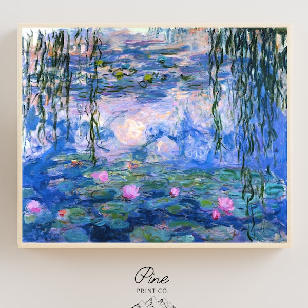 Claude Monet, Seerosen Druck, Monet Druck, Monet Dekor, Lila Malerei, Boho Wandkunst, Kunstdruck, Monet Malerei, Seerosen Kunst