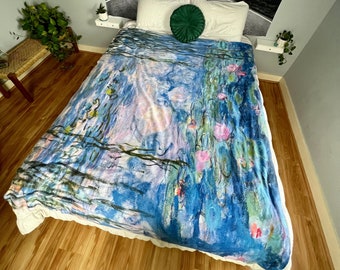 Monet Blanket, Purple Blanket, Sherpa Blanket, Claude Monet, Monet Gift, Monet Water Lilies, Water Lilies, Monet Decor, Monet Painting