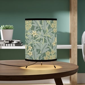 William Morris Lamp, Floral Lamp, Botanical Lamp, Plant Lamp, Vintage Lamp, Vintage Botanical, Floral Decor, Blue Lamp, Nature Lamp