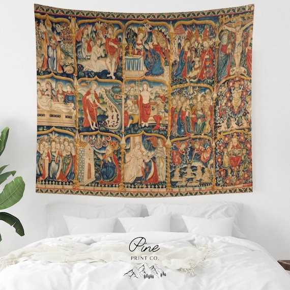 Medieval Tapestry, Apostles Creed, Religious Art, Jesus Christ, Medieval Art, Renaissance Tapestry, Vintage Tapestry, Catholic Decor