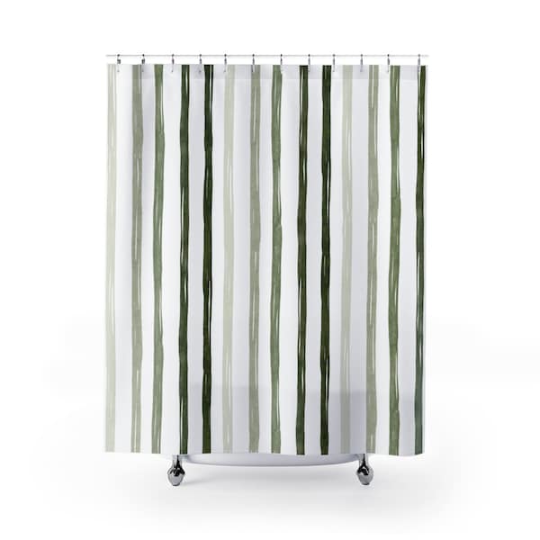 Green Shower Curtain Etsy