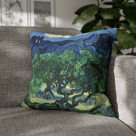 Vintage Pillow, Blue Pillow, Art Pillow, Van Gogh Pillow, Vincent Van Gogh, Van Gogh Decor, Boho Pillow, Tree Pillow, Nature Pillow
