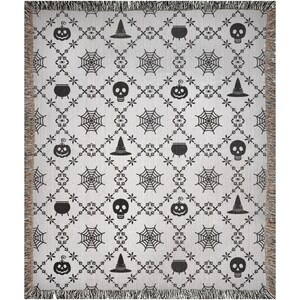 Halloween Blanket, Woven Blanket, Witch Blanket, Halloween Decor, Skull Blanket, Halloween Tapestry, Halloween Throw, Witch Gift