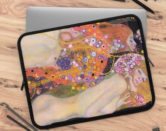 Klimt Laptop Sleeve, Gustav Klimt, Boho Macbook Sleeve, iPad Sleeve, Tablet Case, Art Laptop Case, Water Serpents, Woman Laptop Sleeve
