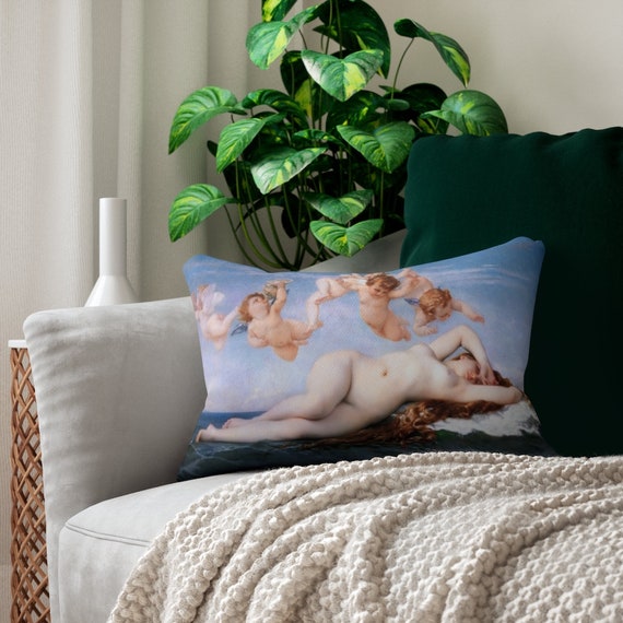 Venus Pillow, Birth of Venus, Art Pillow, Lumbar Pillow, Nude Woman, Mythology Pillow, Venus Painting, Angel Painting, Venus Decor