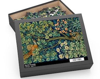Peacock Puzzle, Peacock Painting, Nature Puzzle, Fine Art Puzzle, Vintage Puzzle, Peacock Art, Peacock Decor, Green Puzzle, Bird Puzzle
