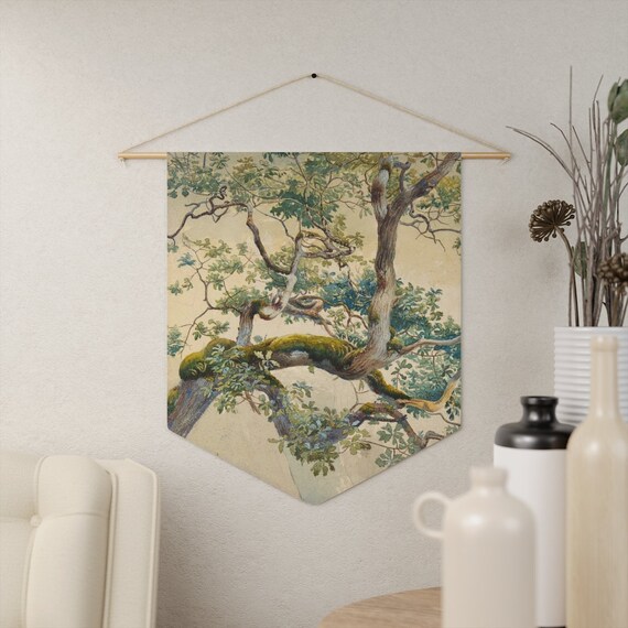 Tree Wall Hanging, Boho Wall Art, Botanical Decor, Plant Wall Art, Tree Painting, Vintage Tree, Plant Painting, Plant Decor, Tree Art
