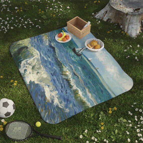Picnic Blanket Van Gogh Beach Blanket Summertime Blanket Ocean Blanket Outdoor Blanket Water Proof Blanket Vintage Blanket Ocean Art Etsy Canada