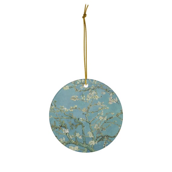 Van Gogh Ornament, Art Ornament, Almond Blossom, Christmas Ornament, Ceramic Ornament, Nature Ornament, Floral Ornament, Van Gogh Painting