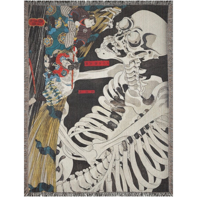 a painting of a skeleton dancing with a woman
