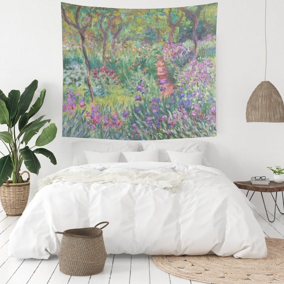 Claude Monet, Purple Tapestry, Monet Tapestry, Painting Tapestry, Impressionist Art, Monet Decor, Monet Wall Art, Botanical Tapestry