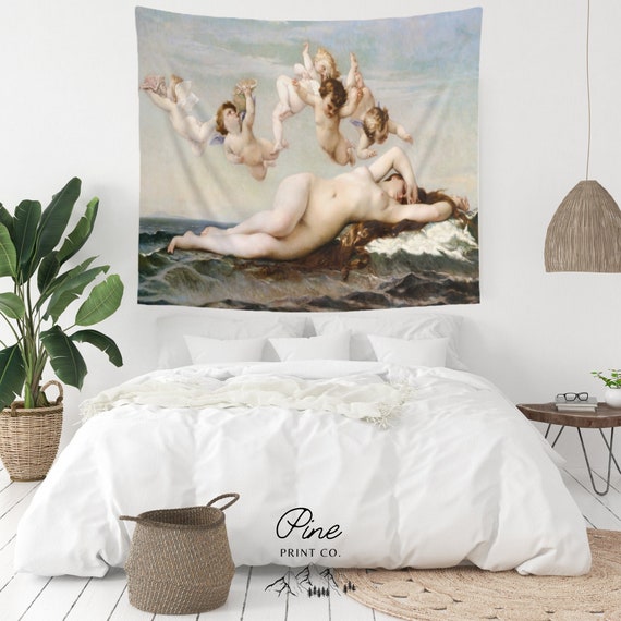 Venus Tapestry, Boho Tapestry, Birth of Venus, Nude Tapestry, Painting Tapestry, Venus Painting, Renaissance Tapestry, Venus Wall Art