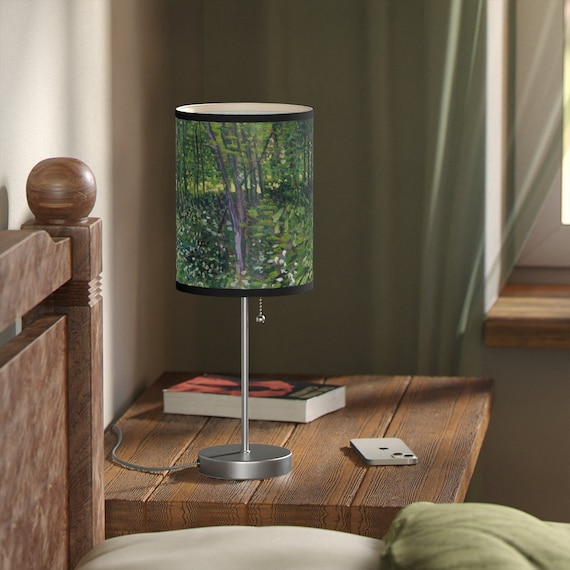 Tree Lamp, Forest Painting, Tree Painting, Van Gogh Decor, Van Gogh Painting, Vincent Van Gogh, Green Lamp, Fine Art Lamp, Tree Decor
