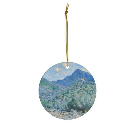 Claude Monet Ornament, Mountain Ornament, Fine Art Ornament, Christmas Ornament, Blue Ornament, Monet Painting, Monet Gift, Blue Christmas