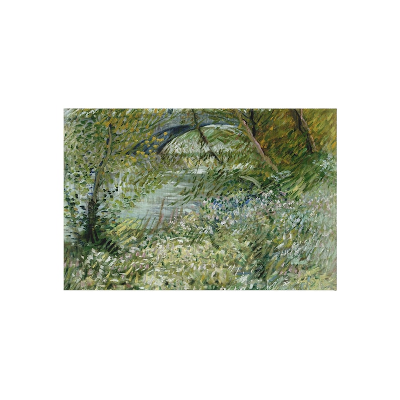 Grön matta, Van Gogh-matta, Vinent Van Gogh, Area-matta, Accentmatta, Fine Art-matta, Trädmatta, Målarmatta, Vintagematta, Van Gough-present 24" × 36"