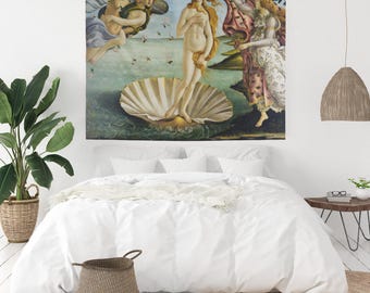 Sandro Botticelli Birth Of Venus Tapestry | Renaissance Mythological Wall Hanging, Vintage Fine Art Accent Piece