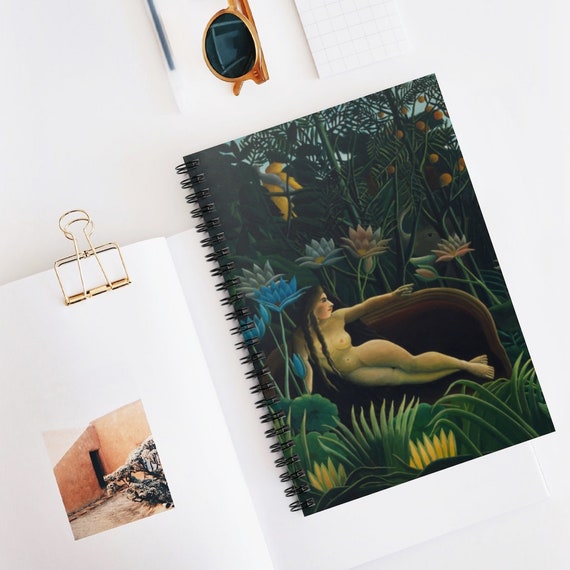 Nude Notebook, Spiral Notebook, Tropical Notebook, Jungle Notebook, Henri Rousseau, Rousseau Art, Plant Notebook, Botanical Notebook