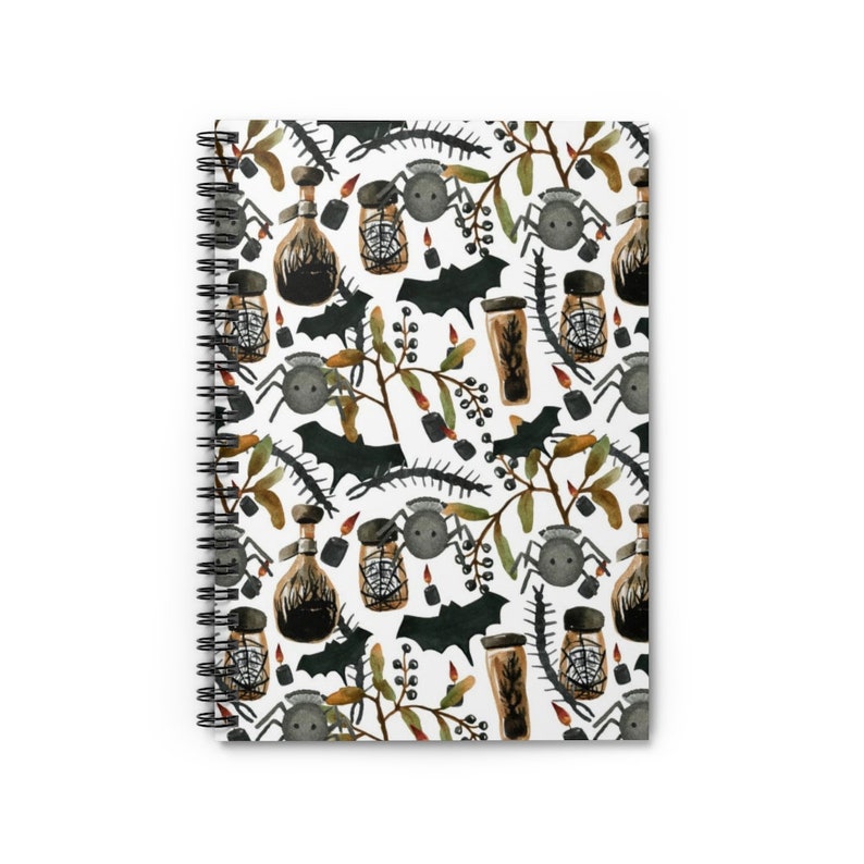 Halloween Notebook, Halloween Gift, Halloween Journal, Bat Notebook, Witchy Notebook, Fall Notebook, Spooky Notebook, Spiral Notebook image 2