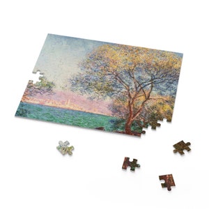 Monet Puzzle - Claude Monet Antibes Scene Jigsaw - Vibrant Color Print, Chipboard Material, Multiple Sizes Gift 10" × 8" (120 pcs)