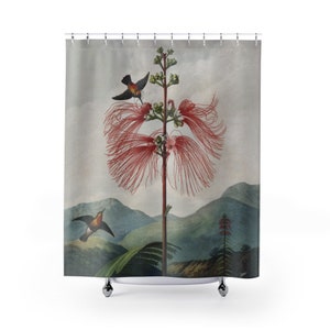 Mountain Shower Curtain, Art Shower Curtain, Bathroom Decor, Bird Bathroom, Flower Bathroom, Fine Art Decor, Nature Bathroom, Nature Curtain