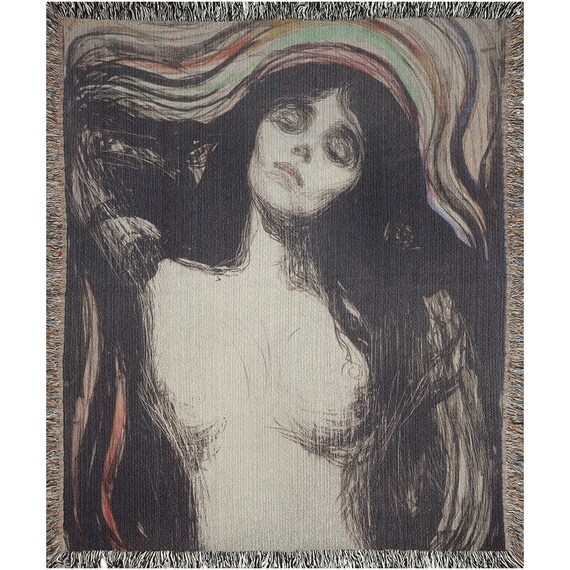 Art Blanket, Edvard Munch, Woven Blanket, Woman Blanket, Vintage Blanket, Vintage Illustration, Nude Woman, Fine Art Blanket