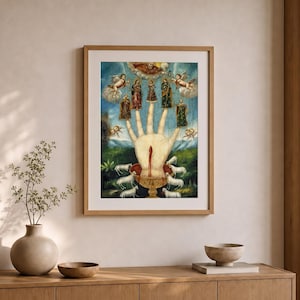La Mano Poderosa Wall Print | The All Powerful Hand Museum Poster, Mexican Folk Art Home Decor