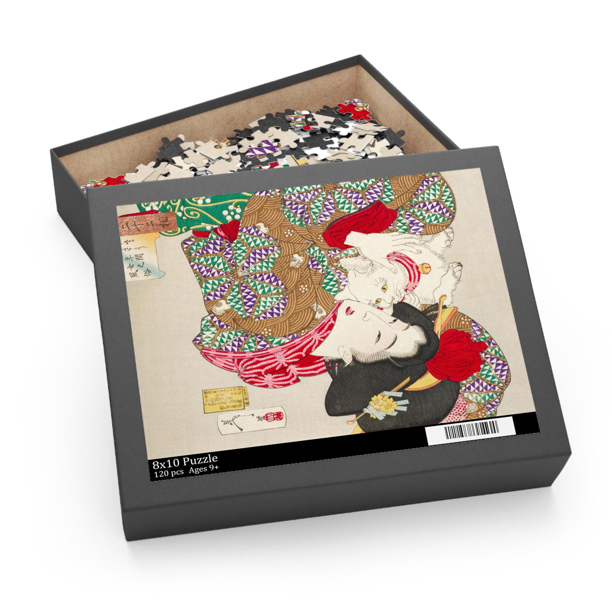 パズル完済品 猫のパズル、日本の猫、アジアのパズル、猫の絵、日本の絵画