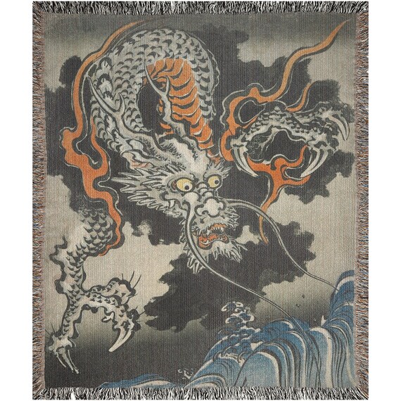 Dragon Blanket Woven Blanket Japanese Blanket Dragon Tapestry Japanese Dragon Asian Blanket Asian Tapestry Utagawa Kuniyoshi Etsy Canada