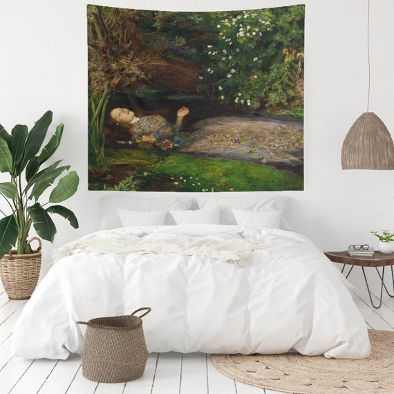 John Everett Millais Ophelia Painting Vintage Tapestry